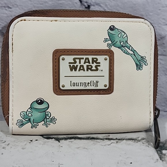 Star Wars Handbags - Loungefly Star Wars Mandalorian The Child Gogu Wallet Frogs Zippered